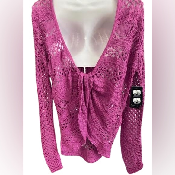 🌺Twist Front/Back Crochet Sweater - Picture 2 of 14